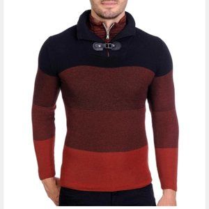 LCR‎ Turtleneck Color Block Knit Sweater - Size XXL